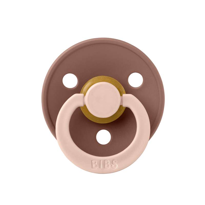 BIBS Rund Colour napp - Str. 2 - Naturgummi - Fusion Studio - Blush/Woodchuck Mix
