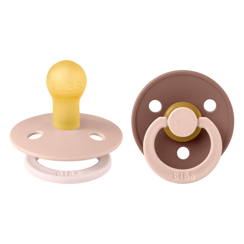 BIBS Rund Colour Napp - Str. 1 - Naturgummi - Fusion Studio - Blush/Woodchuck Mix