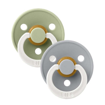 Bibs Anatomisk Colour Napp - 2-Pack - strl. 2 - naturgummi - GLOW - Salvia/Moln 