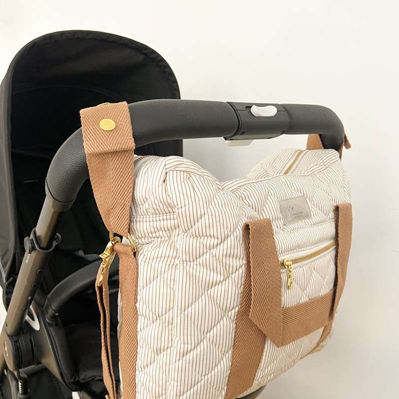 Cam Cam Copenhagen Skötväska - Mellan - OCS - Classic Stripes Camel 