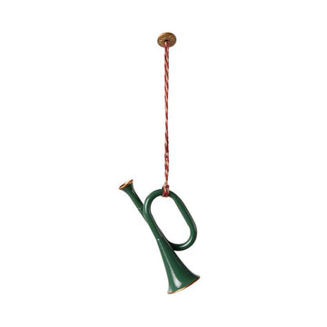 Maileg Julornament i Metall - Trumpet - Mörk Grön 