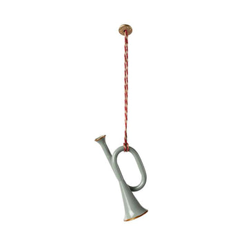 Maileg Juldekoration - Metall - Trumpet - Mint