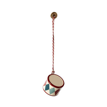 Maileg Julornament i Metall - Trumma - Liten - Klassisk Röd 