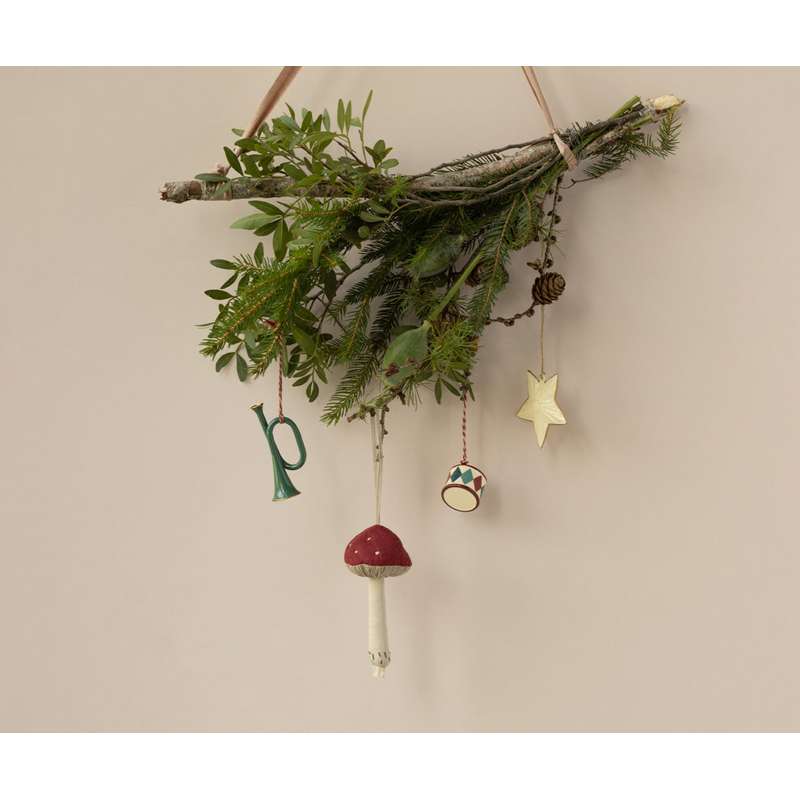 Maileg Julornament i Metall - Trumma - Liten - Klassisk Röd 