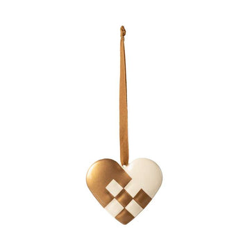 Maileg Julornament i Metall - Hjärta - Liten - Guld 