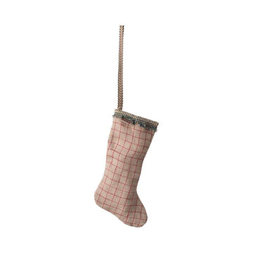 Maileg Julornament - Strumpa - Rutigt - Sand 