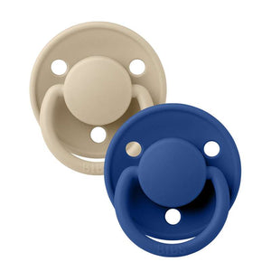 BIBS Rund De Lux Napp - 2-Pack - Onesize - Silikon - Vanilla/Cornflower