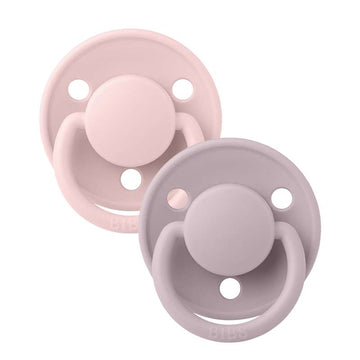 BIBS Rund De Lux Napp - 2-Pack - Onesize - Silikon - Blossom/Dusky Lilac
