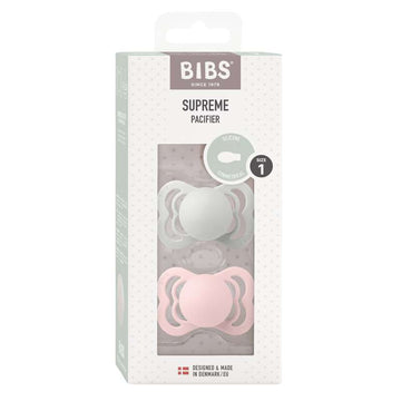 Bibs Supreme Napp - 2-Pack - strl. 1 - Silikon - Haze/Blossom 