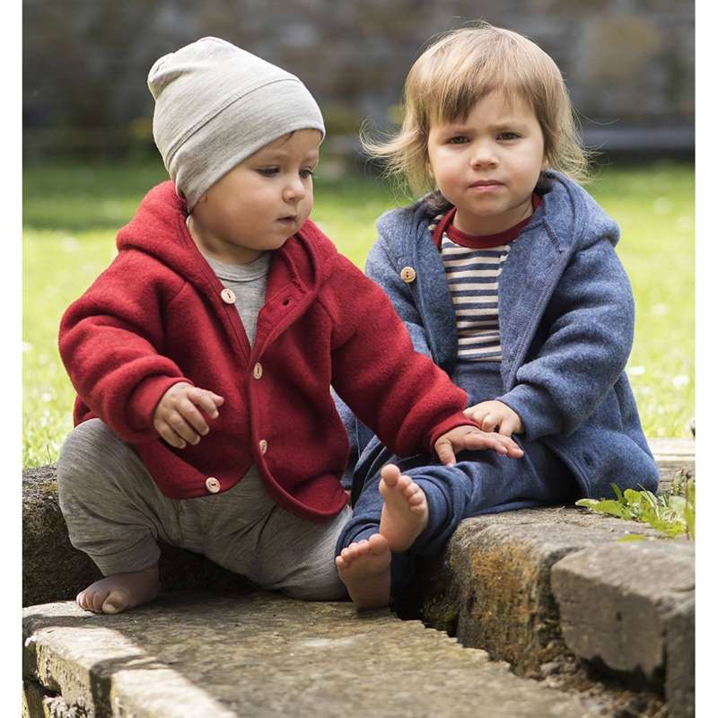 Engel Natur Hue/Beanie för Baby - Ull/Silke - Grå Melange 