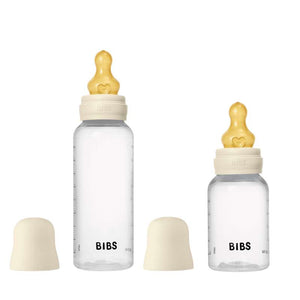 BIBS Bottle - Grow and Flow Nappflaskset - Plast - Naturgummi/Rund - 150ml/270ml - 2-Pack - Ivory