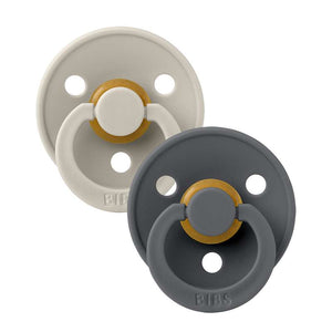 BIBS Symmetrisk Colour Sut - 2-Pack - strl. 1 - naturgummi - Sand/Järn 