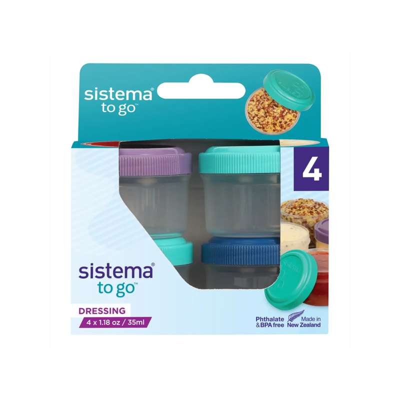 Sistema Snackbox - Dressingkärl Att Gå - 4-Pack - 35ml - Assorterande Färger 