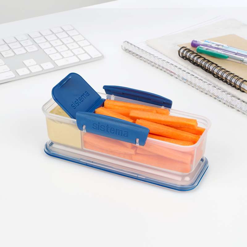 Sistema Snackbox - Snack Attack Lunch - 2 fack - 410ml - Klar/Ocean Blue 