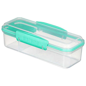 Sistema Snacklåda - Snack Attack Lunch - 2 Fack - 410ml - Klar/Minty Teal 