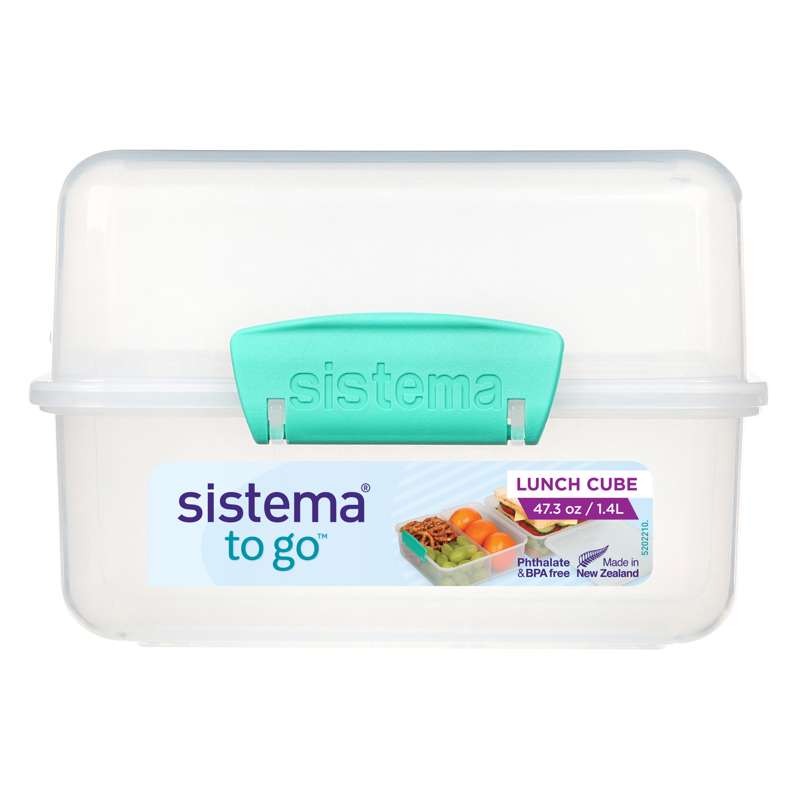 Sistema Matlåda - Lunch Cube To Go - 1.4 L. - Klar/Minty Teal 