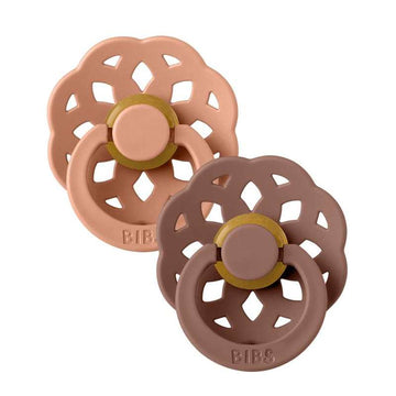 Bibs Boheme Napp - 2-Pack - strl. 1 - naturgummi - Persika/Woodchuck 