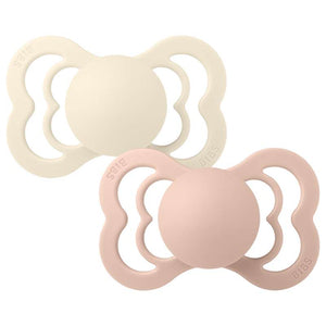 BIBS Symmetrisk Supreme Napp - 2-Pack - Str. 2 - Naturgummi - Ivory/Blush