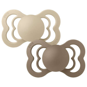 BIBS Symmetrisk Supreme Napp - 2-Pack - Str. 2 - Naturgummi - Vanilla/Dark Oak