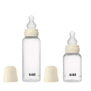 BIBS Bottle - Grow and Flow Nappflaskset - Plast - Silikon/Rund - 150ml/270ml - 2-Pack - Ivory