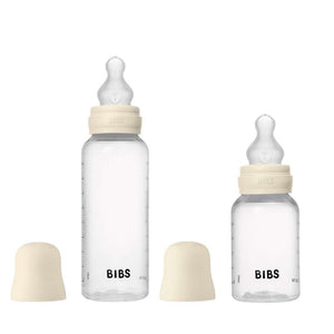 BIBS Bottle - Grow and Flow Nappflaskset - Plast - Silikon/Rund - 150ml/270ml - 2-Pack - Ivory