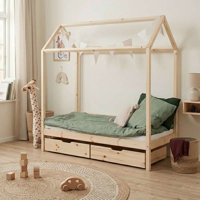 Hoppekids ECO Comfort - Hussäng - 70x160 cm. - Natur