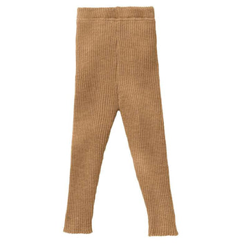 Disana Ribbstickade leggings - Merinoull - Karamell 