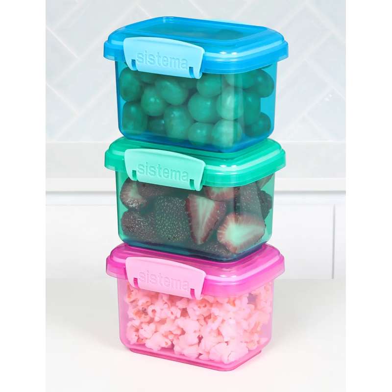 Sistema Snackboxar - Lunchpaket - 3-Pack - 400ml - Ass. Färger 