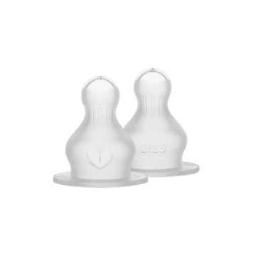 BIBS Flaska - Tillbehör - Suttehuvud - Silikon/Rund - 2-Pack - Fast Flöde 