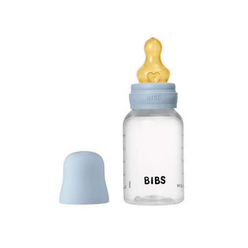 BIBS Flaska - Sutteflaskset - Plast - Latex/Slow Flow/Rund - 150 ml. - Baby Blue 
