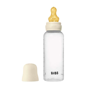 BIBS Bottle - nappflaskset - Plast - Naturgummi/Medium Flow/Rund - 270ml - Ivory
