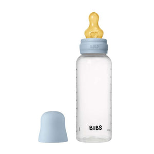 BIBS Bottle - Nappflaskset - Plast - Naturgummi/Medium Flow/Rund - 270ml - Baby Blue