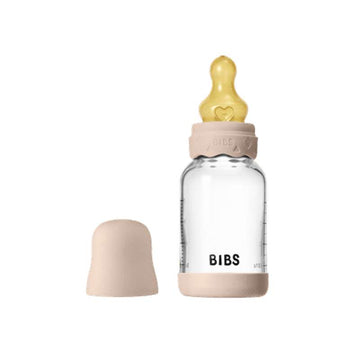 BIBS Bottle - Nappflaskset - Glas - Boheme - Naturgummi/Slow Flow/Rund - 120ml - Blush