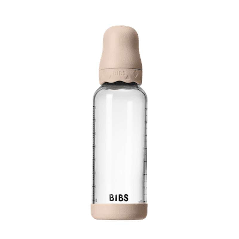 BIBS Bottle - Nappflaskset - Glas - Boheme - Naturgummi/Medium Flow/Rund - 240ml - Blush