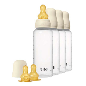 BIBS Bottle - Nappflaskset - 4 st. - Plast - Naturgummi - 270ml - Ivory