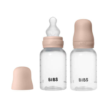 BIBS Bottle - Flaskset - Plast - 2-pack - Silikon/Slow Flow/Rund - 150ml - Blush 
