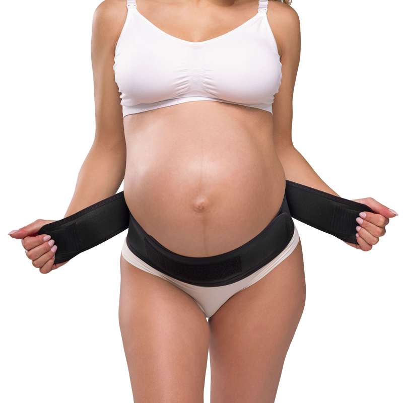 Mamma till att vara Stödbälte justerbart velcro - svart 