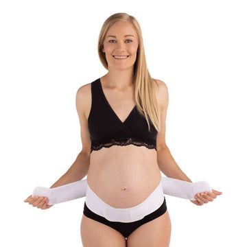 Mamma till att vara justerbart velcro stödbälte - vit 