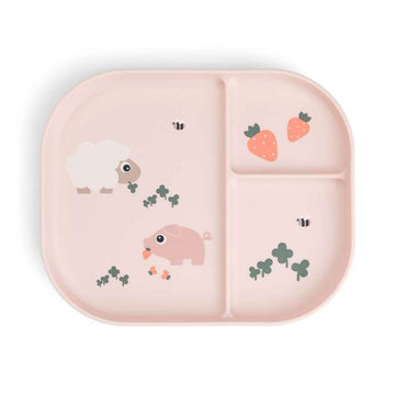 Done By Deer Foodie Ruminddelt Tallrik - Tiny Farm - Puder 