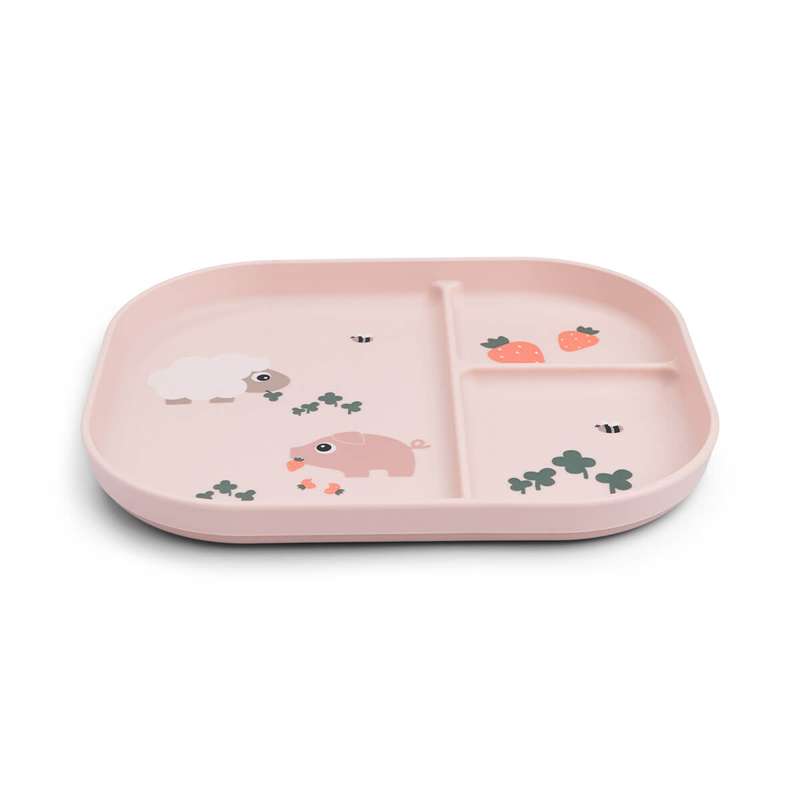 Done By Deer Foodie Ruminddelt Tallrik - Tiny Farm - Puder 