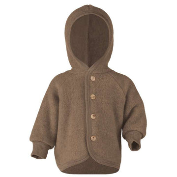 Engel Natur Babyjacka - Ullfleece m. Huva - Valnöt Melange 
