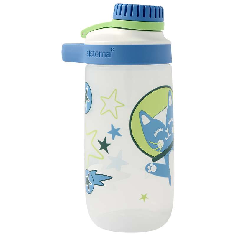 Sistema Easy Flow Bottle - Vattenflaska - Barn - 500ml - Space Kitty/White
