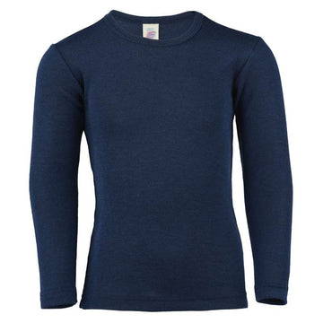 Engel Natur Blus - Ekologisk Ull/Silke - Marin 