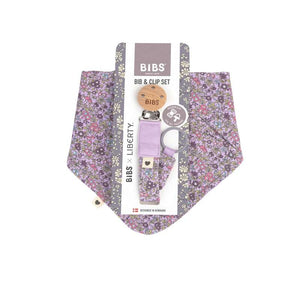 BIBS Tillbehör - Bandana Snuttekudde och Suttetsnöre - Liberty - Kamomillgräs/Violett Himmel 