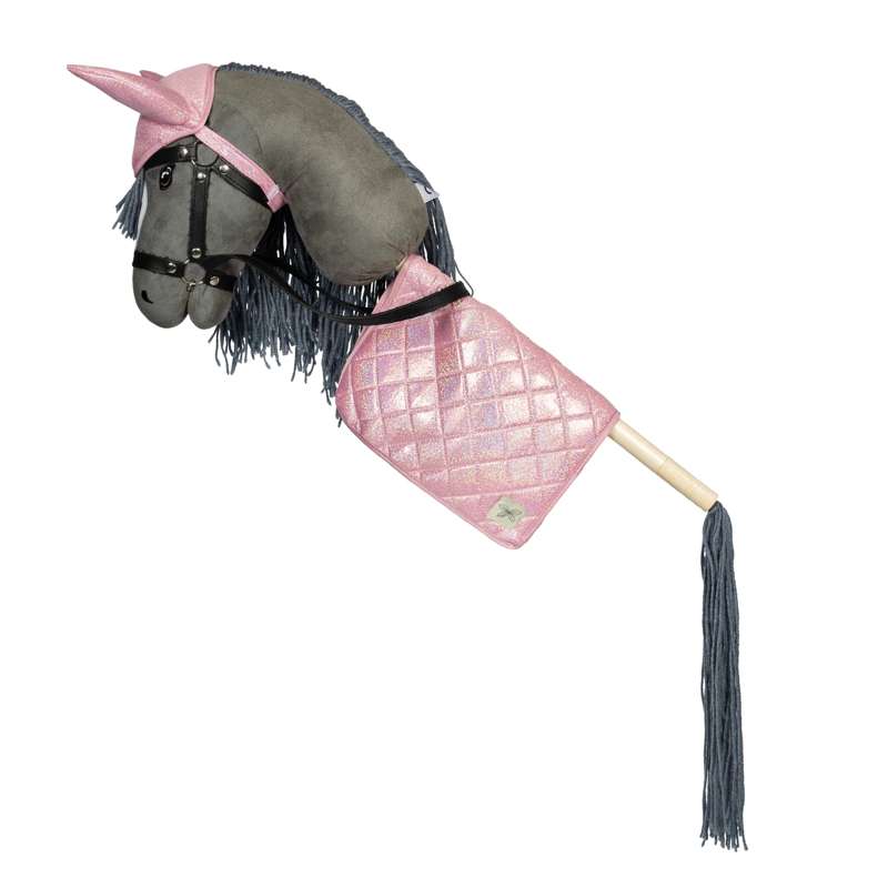 By Astrup Sadelunderlag och huva till käpphäst - Pink Glitter