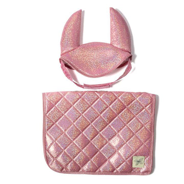 By Astrup Sadelunderlag och huva till käpphäst - Pink Glitter