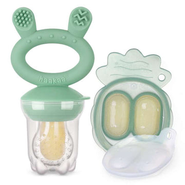 Haakaa Food Feeder - Smaknapp m. Bricka - Pea Green
