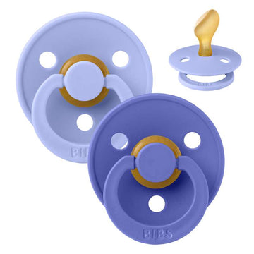 BIBS Anatomisk Colour napp - 2-Pack - strl. 2 - naturgummi - Hush/Grape 