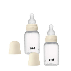 BIBS Bottle - Nappflaskset - Plast - Silikon/Slow Flow/Rund - 150ml - 2-Pack - Ivory