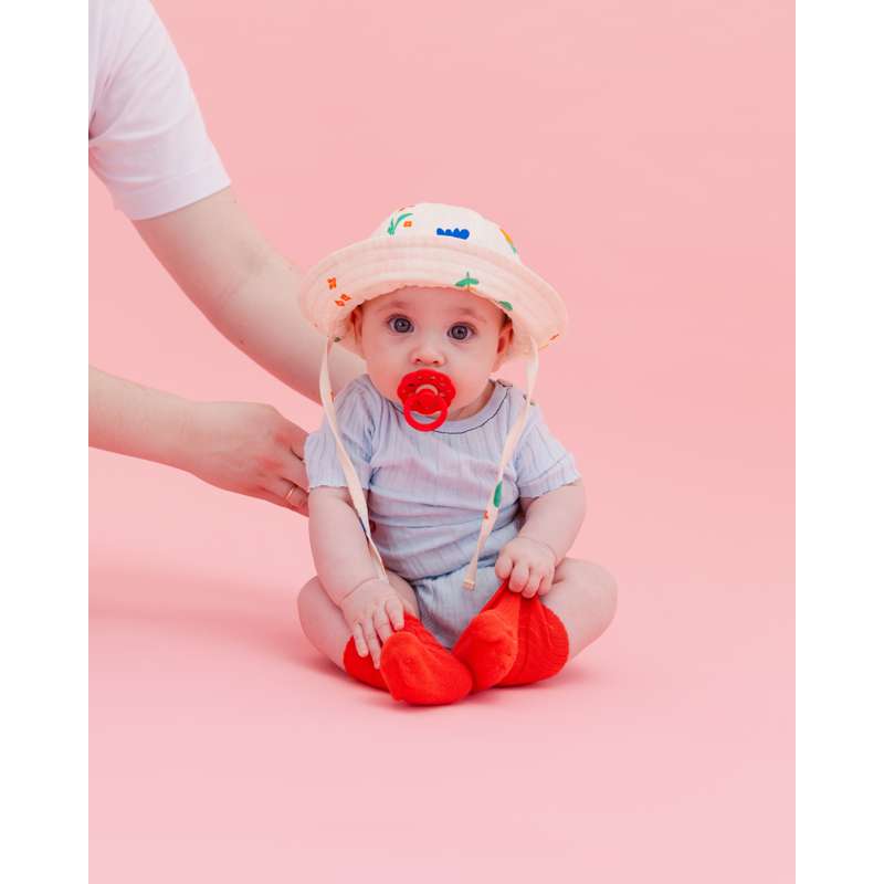 BIBS Rund Boheme napp - strl. 2 - naturgummi - Candy Apple 